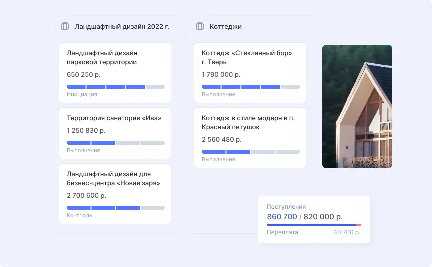 Для комплексного управления проектами используйте портфели в Аспро.Cloud. Это позволит вам отслеживать все связанные проекты в одном месте. Порфтель проектов в Аспро.Cloud