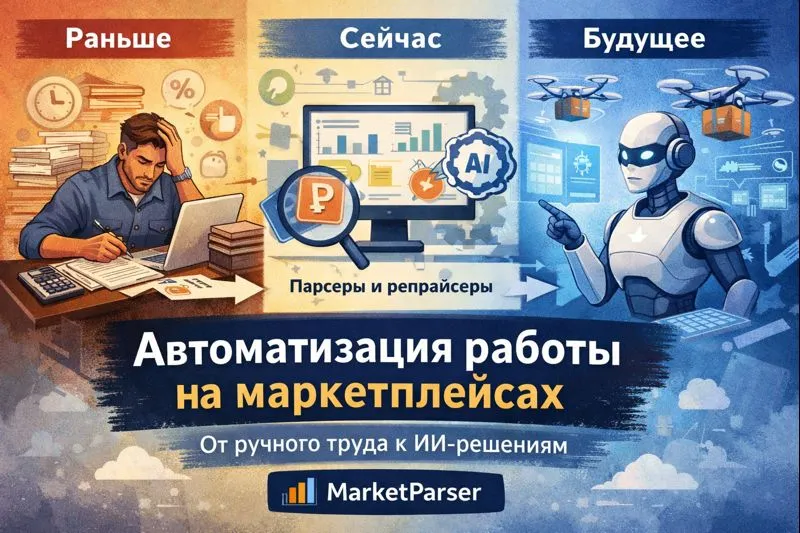 Автоматизация работы на маркетплейсах и в интернет магазинах. Как было раньше, что сейчас и возможные изменения через 5-10 лет