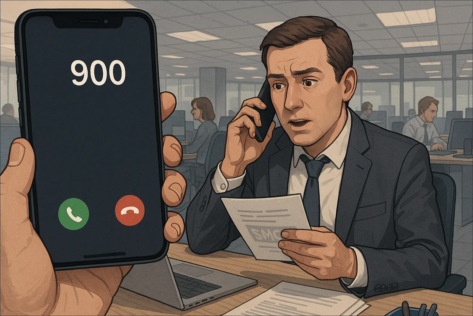 Вроде бы с номера 900 звонит сотрудник банка, вы даже можете слышать офисный шум, но за всем этим могут скрываться мошенники Вроде бы с номера 900 звонит сотрудник банка, вы даже можете слышать офисный шум, но за всем этим могут скрываться мошенники