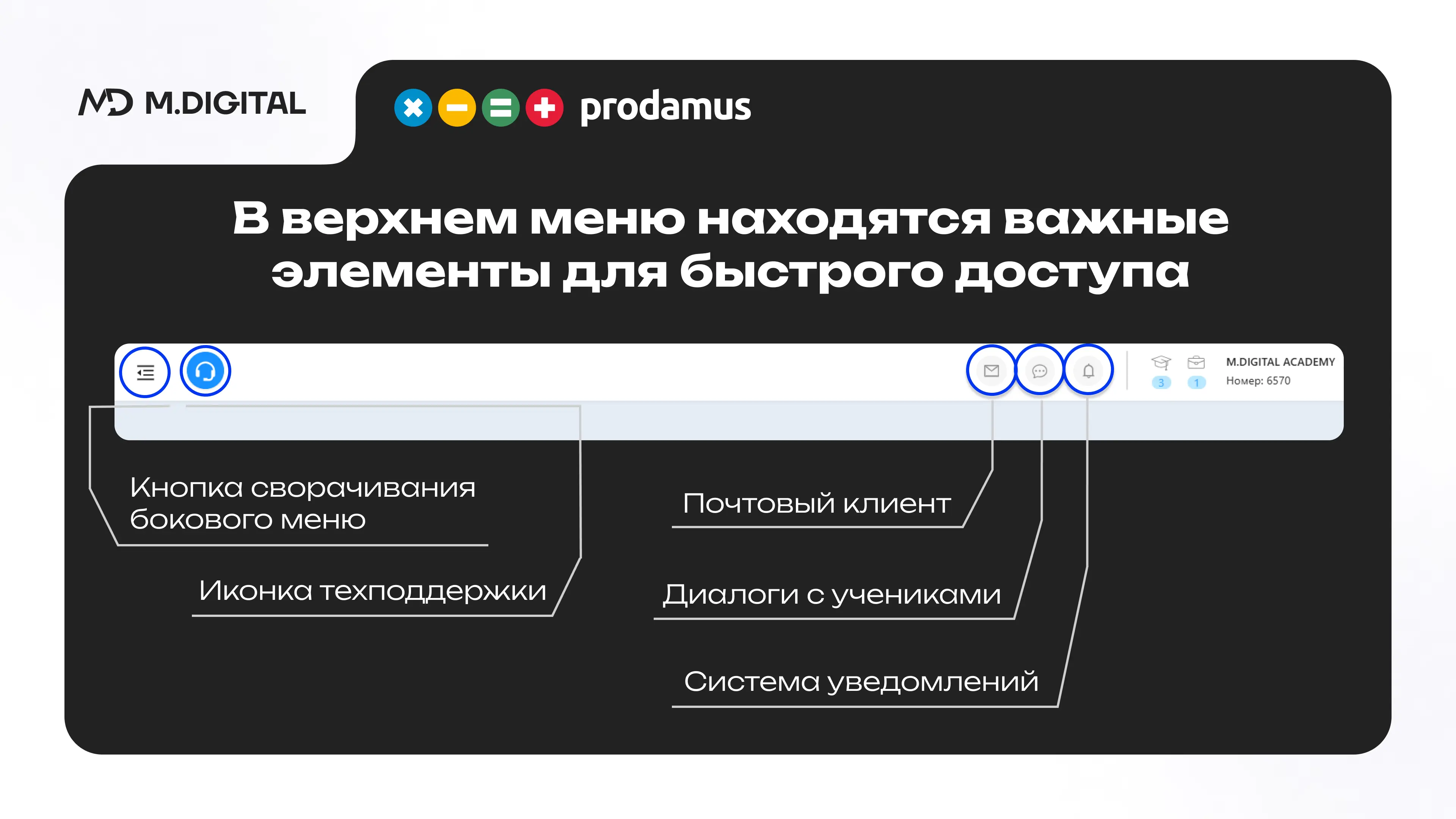 Верхнее меню Prodamus.XL Верхнее меню Prodamus.XL