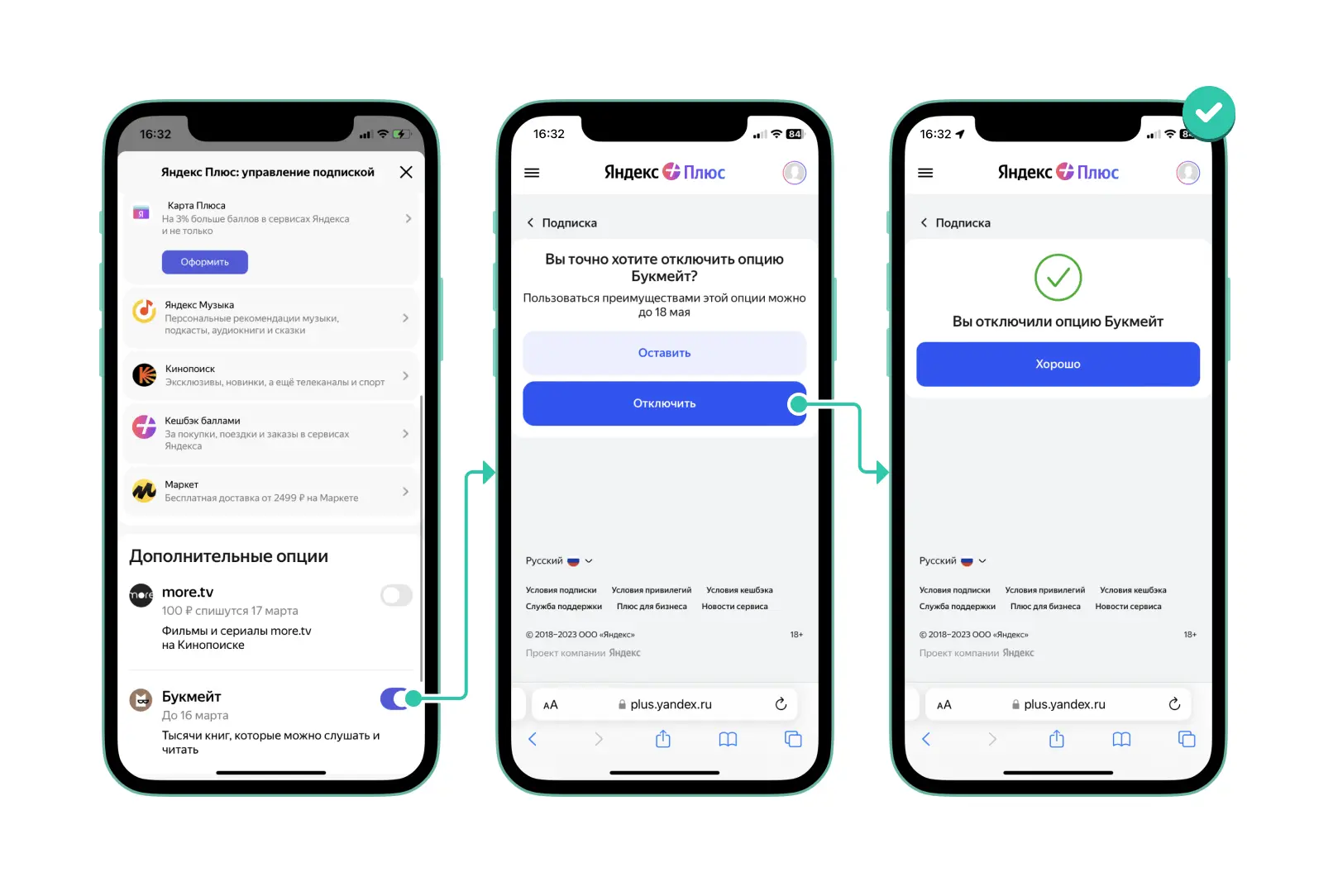 Опции в Яндекс Плюс