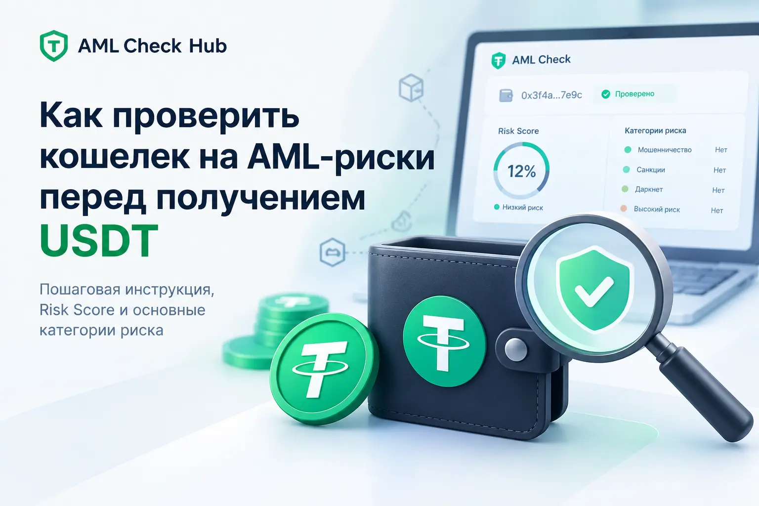 Проверка криптокошелька на AML-риски перед получением USDT
