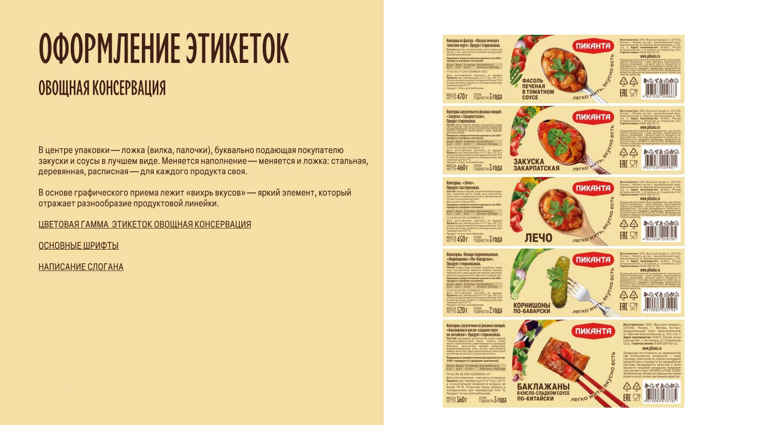 Ребрендинг овощной консервации «Пиканта» (ООО «Вкусный продукт») — Кейс брендингового агентства ZAMEDIA
