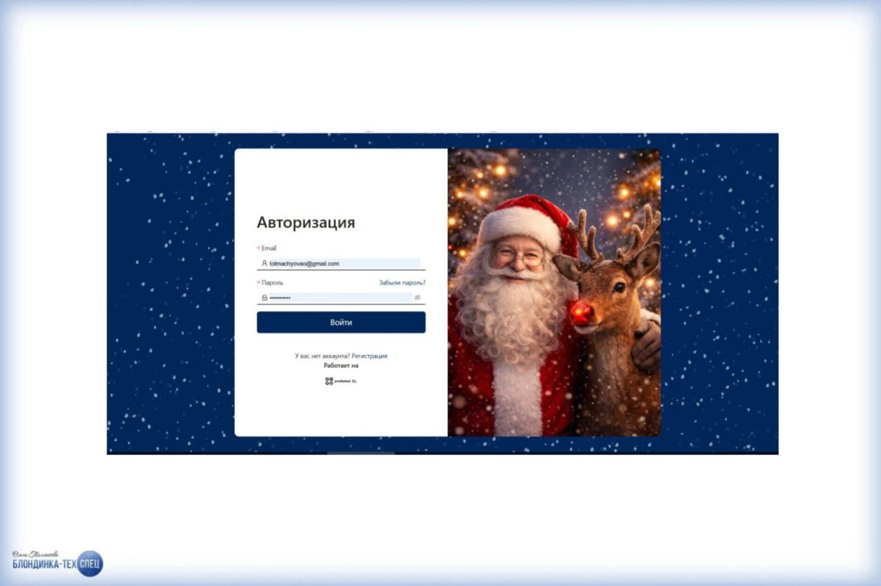 Кастомизация страницы входа новогодняя