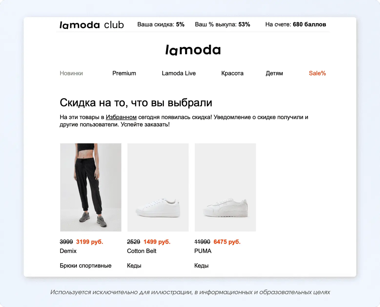 рассылка от lamoda.ru