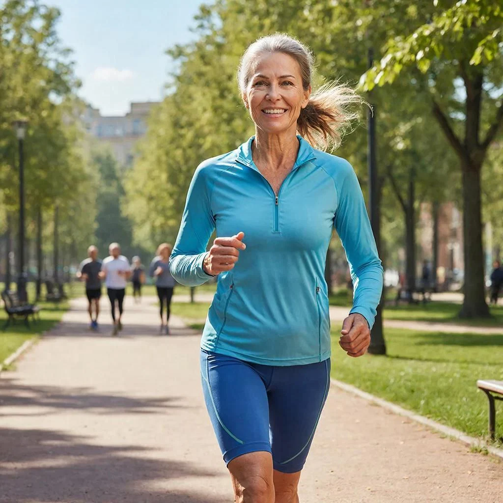 Женщина после 40 лет в отличной физической форме. Фитнес после 40, здоровый образ жизни, похудение и укрепление мышц для женщин среднего возраста.