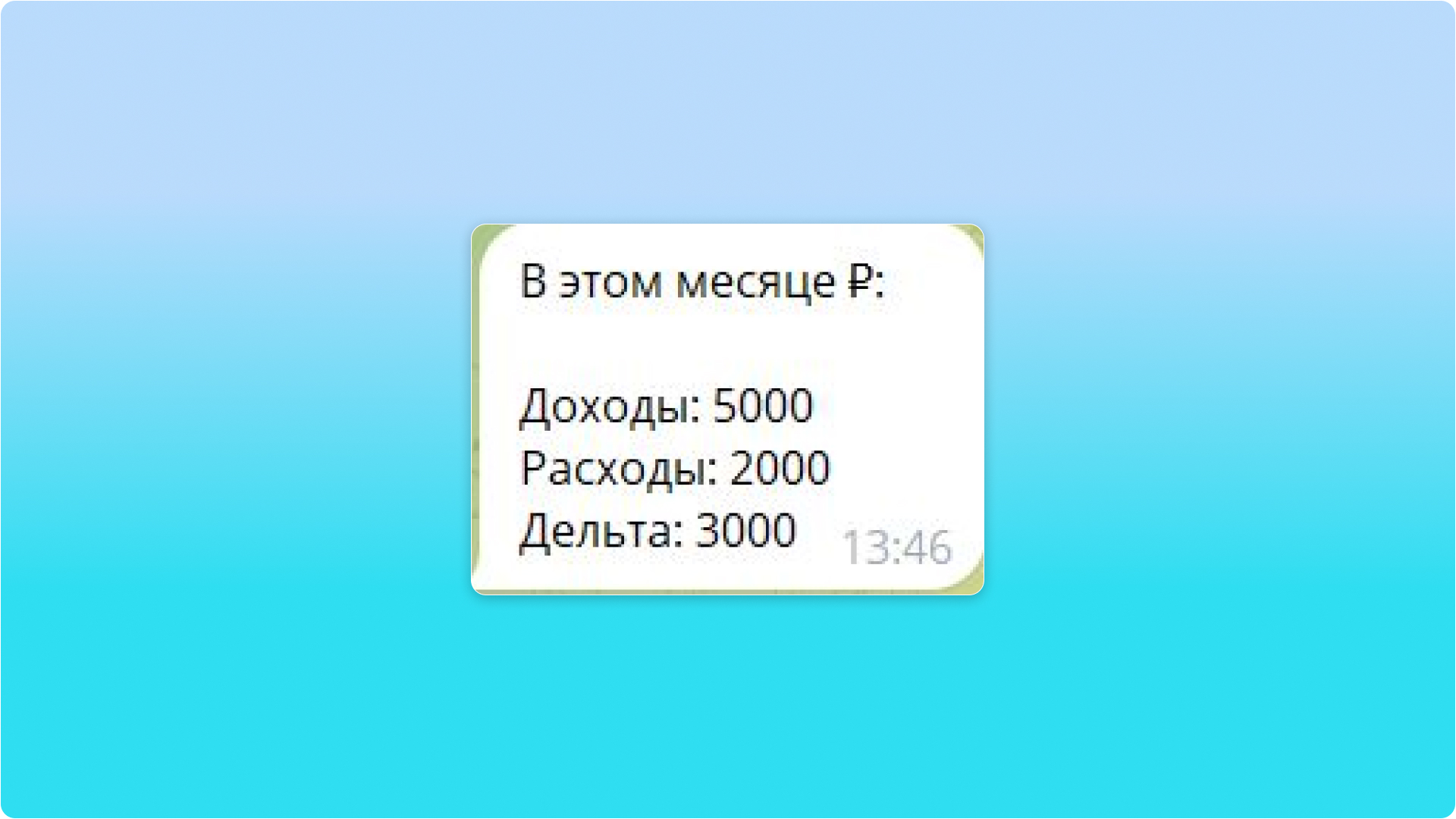 Когда вы вносите в таблицу доходы и расходы, они автоматически отображаются и в боте