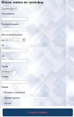Форма добавления и редактирования заявки. Форма добавления и редактирования заявки.