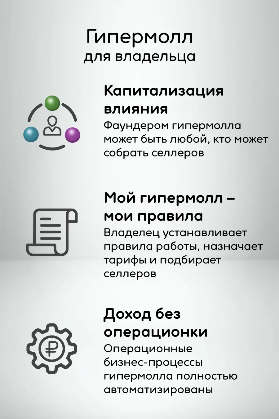 Гипермолл для владельца: монетизация влияния, доход без операционных затрат