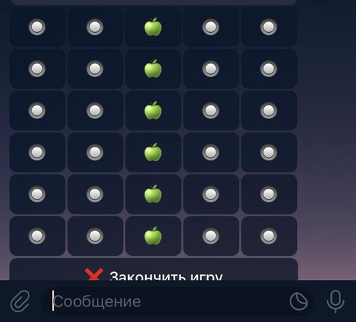 Пример игры в телеграме 