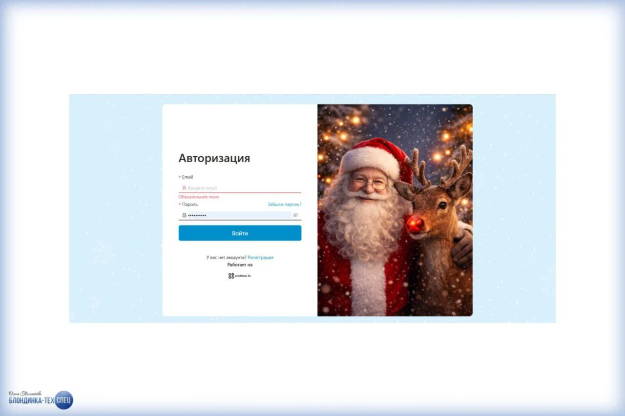 Кастомизация страницы входа новогодняя