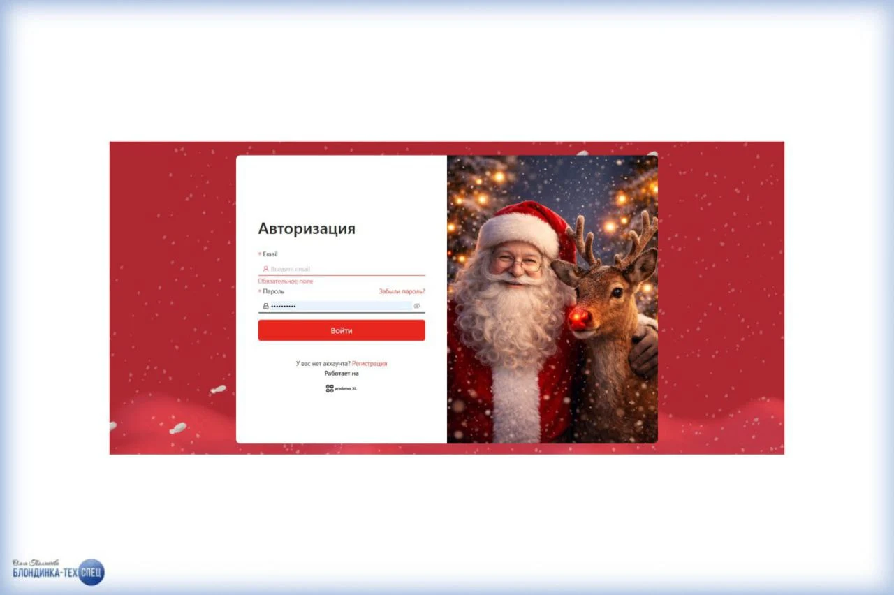 Кастомизация страницы входа новогодняя