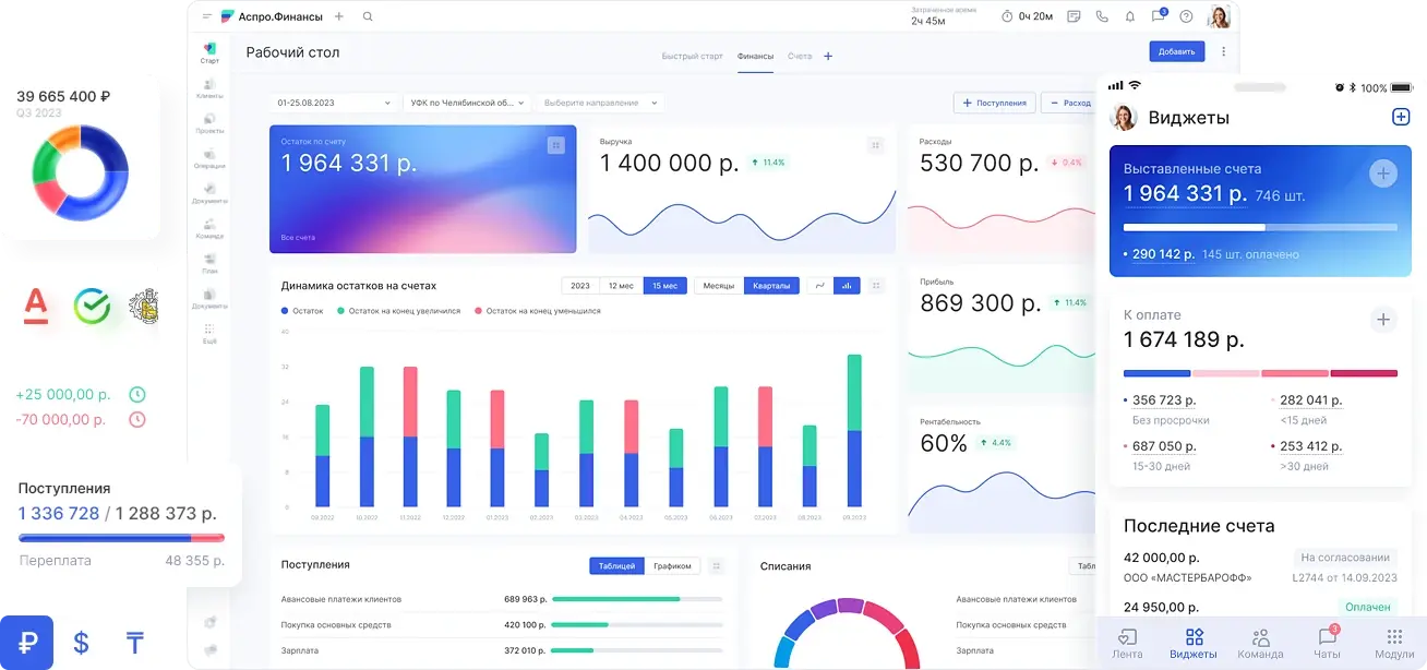 Дашборды в сервисе финучета Аспро.Финансы